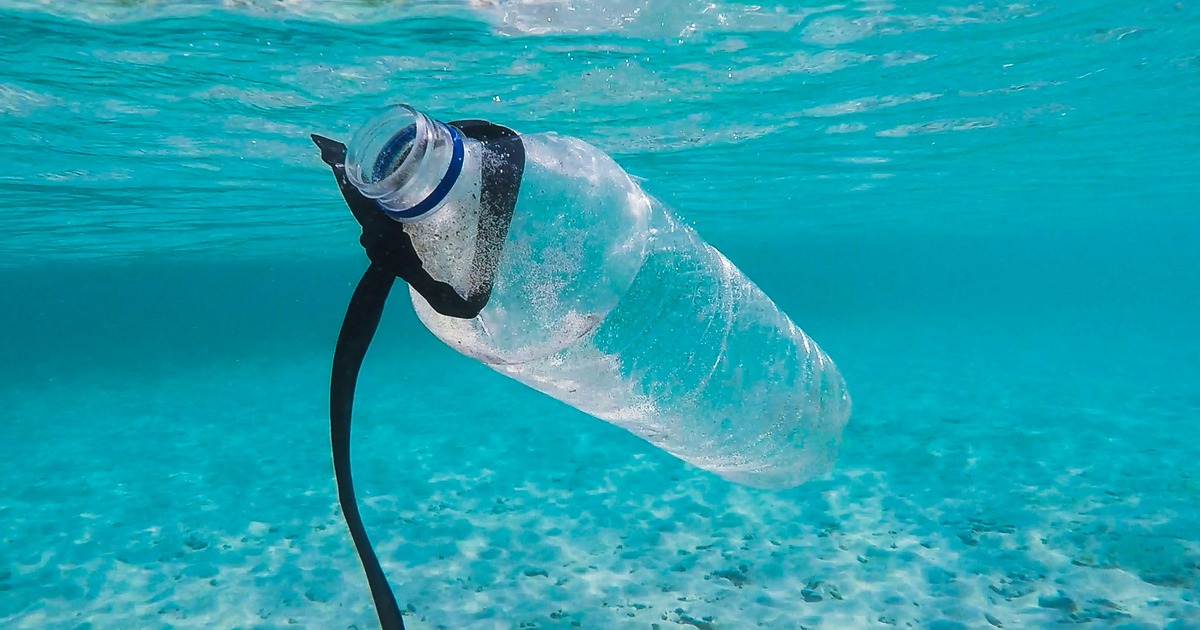 a plastic under the ocean
