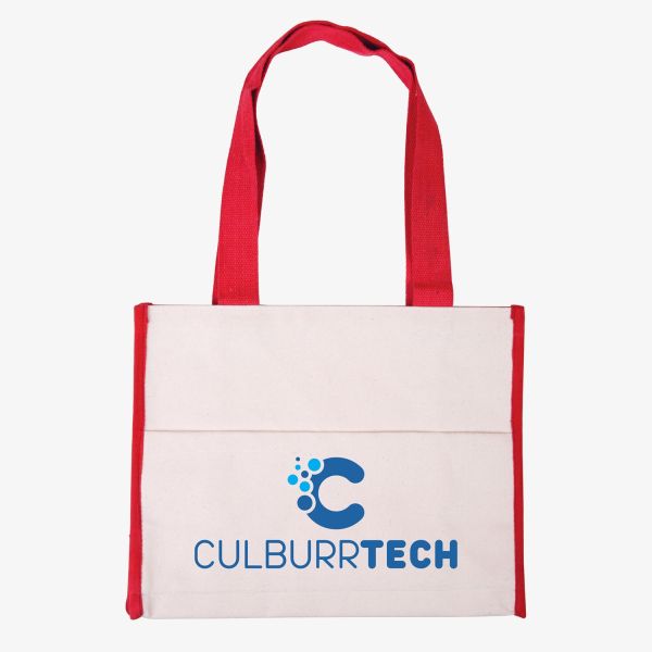 Cotton Gusset Accent Box Tote Bag