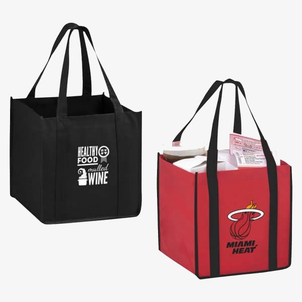 Custom Non-Woven Cube Carry Out Bags