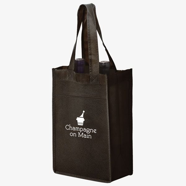 Custom Reusable 2 Bottle Wine Totes
