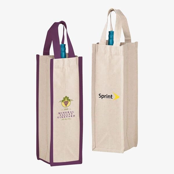 Cotton 1 Bottle Wine Tote