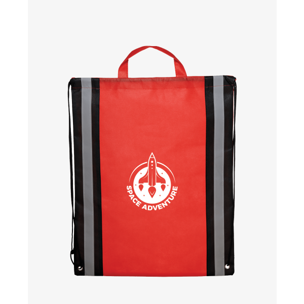 Drawstring Backpack With Reflective Strips