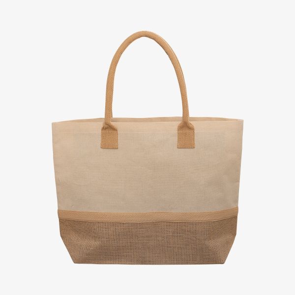 Wanderlust Laminated Jute & Canvas Tote Bag