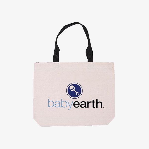Cotton tote with baby earth logo