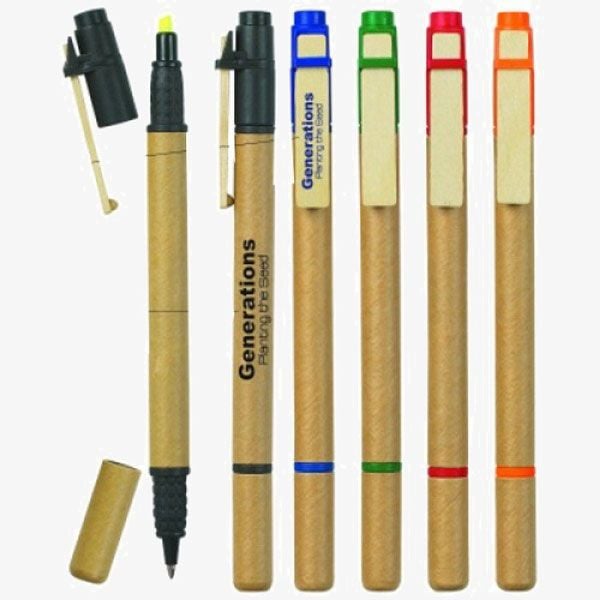 Imprinted Earth-Friendly Pens w/ Highlighters