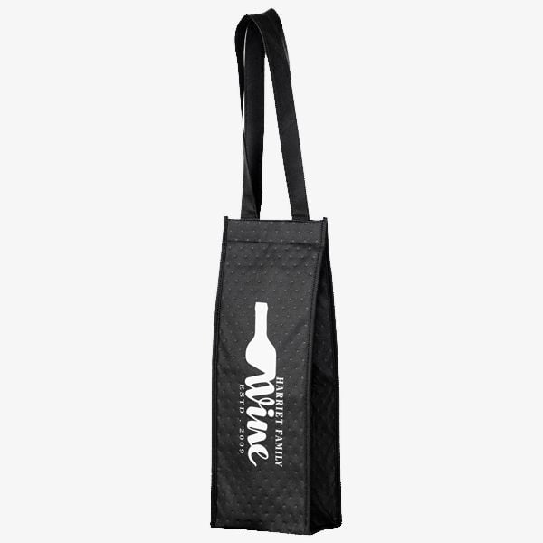 Printed Insulated 1 Bottle Wine Tote