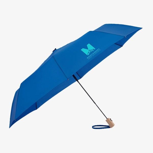 Blue umbrella with custom logo