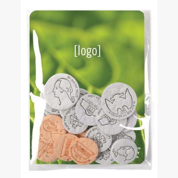 Seed packet with coins
