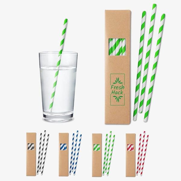 Spiral Patterned Paper Straw Pack