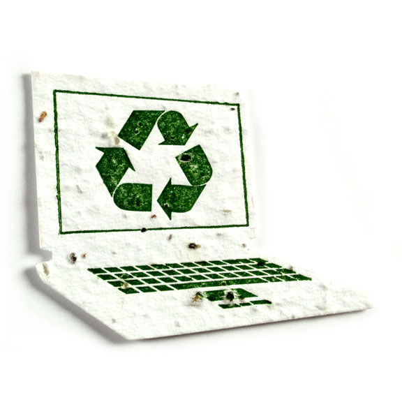 Seed Paper Shape Computer Letterpressed - White