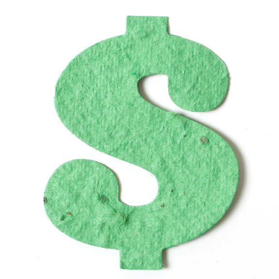 Seed Paper Shape Dollar Sign - Sage Green