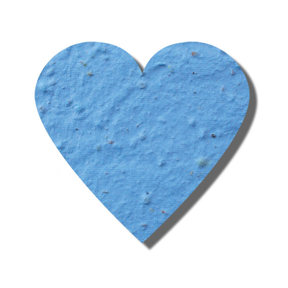 Seed Paper Shape Heart 6 - Light Blue