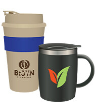Plant based mugs with custom logos here