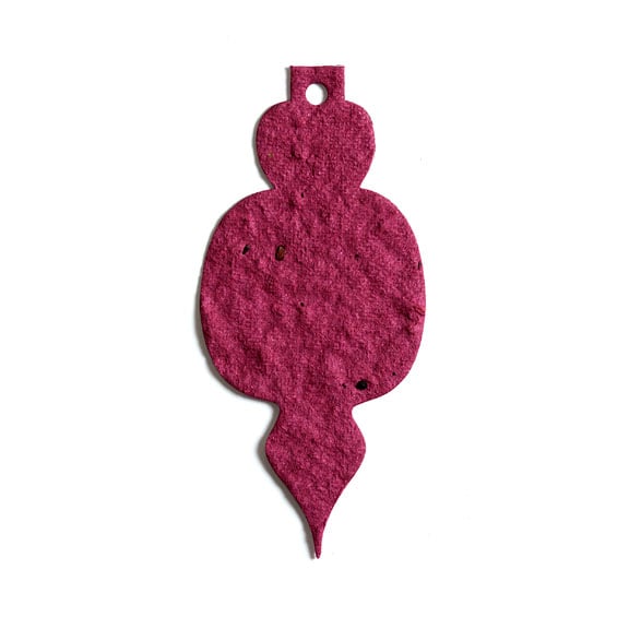 Seed Paper Shape Ornament - Burgundy Red