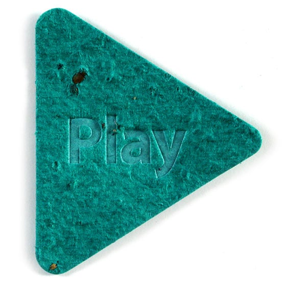 Seed Paper Shape Play Button - Teal Blue