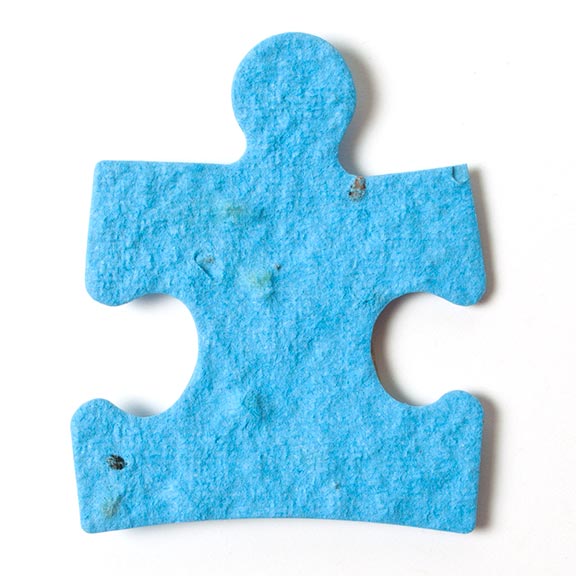 Seed Paper Shape Puzzle Piece - Light Blue