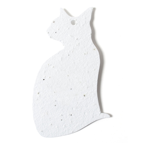 Seed Paper Shape Cat - White