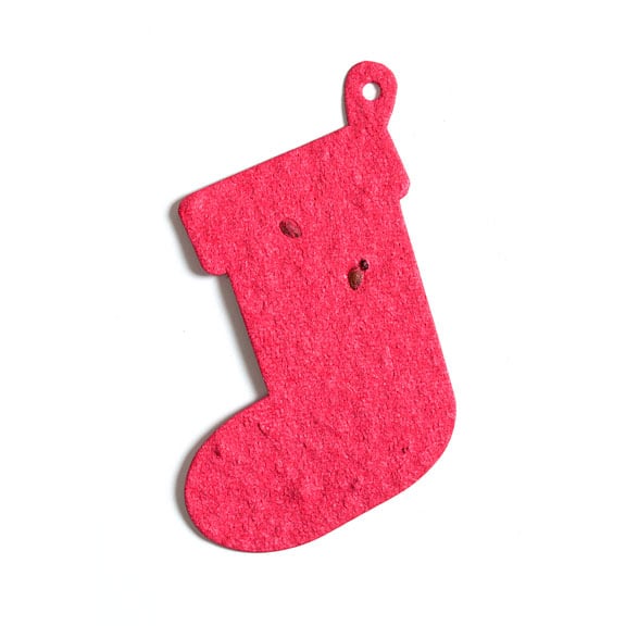 Seed Paper Shape Stocking 2 - Cranberry Red