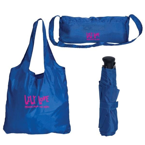 The Folding Umbrella with Tote Is Sure to See You through Rainy Days!