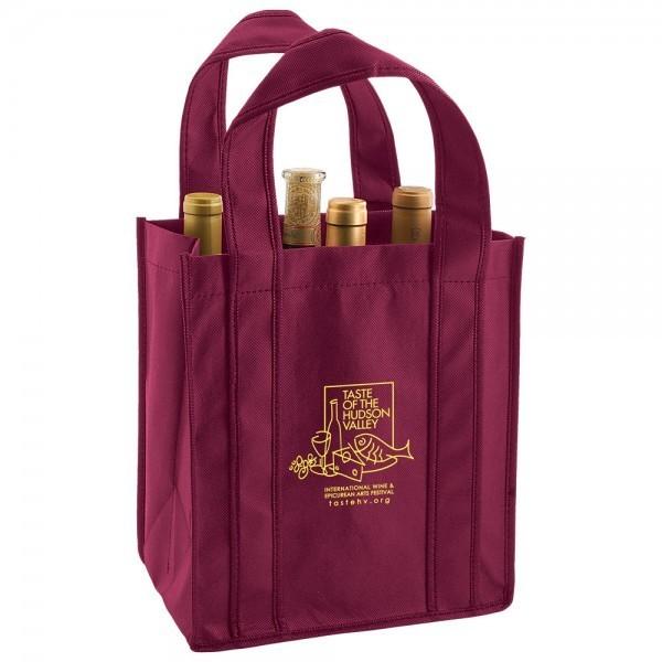 The Holiday Cheer Doesn't Have To End With Our Recycled Custom Six Bottle Wine Totes!