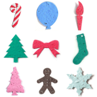 Seed paper shapes holiday & celebration themed