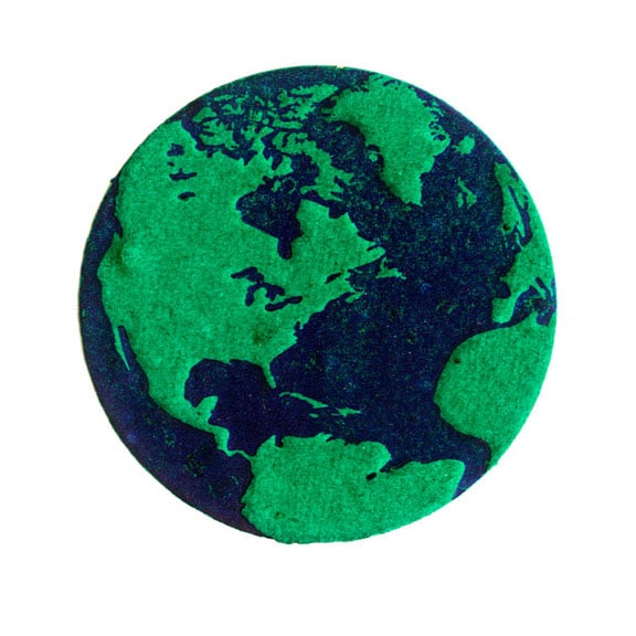 Seed Paper Shape Earth 2 - Forest Green with Dark Blue Letterpress