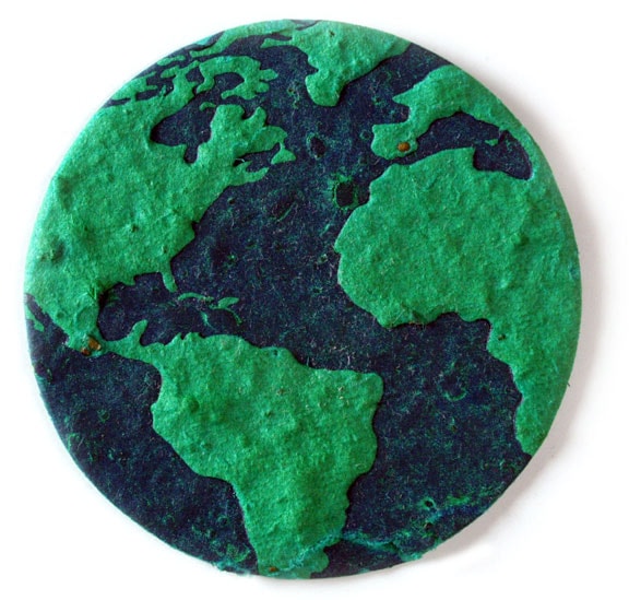Seed Paper Shape Earth 3 - Forest Green with Dark Blue Letterpress