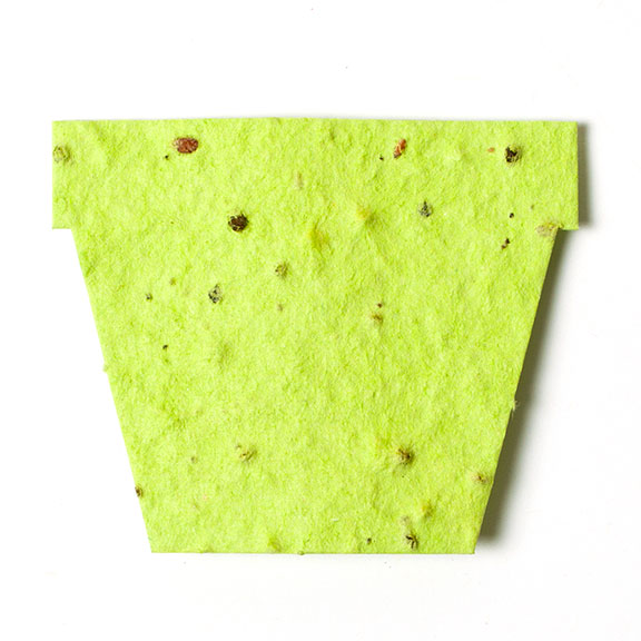 Seed Paper Shape Pot 5 - Lime Green
