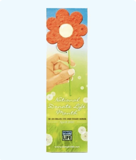 Find seed paper bookmarks with custom shape and imprint here