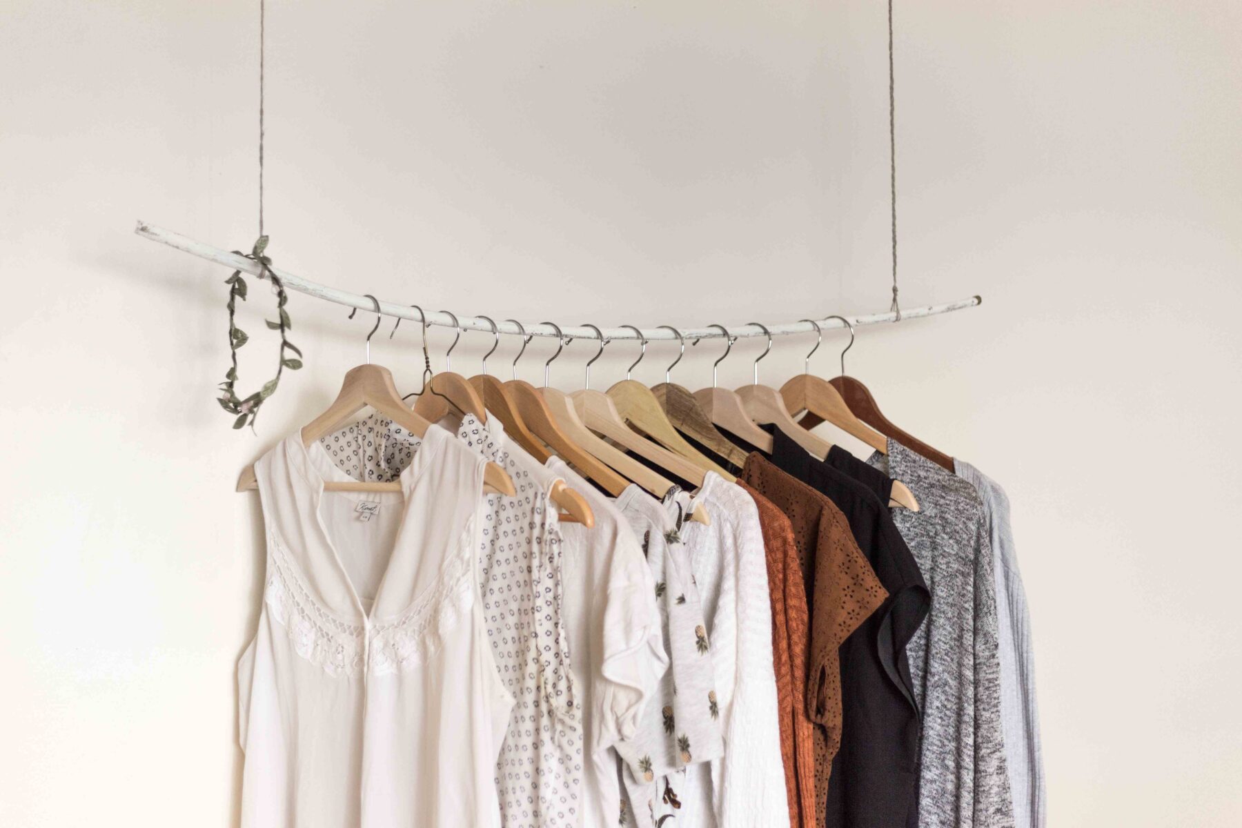 sustainable clothes hanging